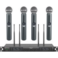 Phenyx Pro UHF Wireless Microphone System PTU-7000 with 4x40Channels Handheld Mics Auto Scan Selectable Frequency For Church
