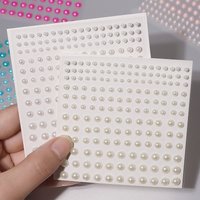 3D Eyes Face Makeup Temporary Tattoo Self Adhesive Beauty White Pearl Jewels Stickers Festival Body Art Decorations Nail Diamond