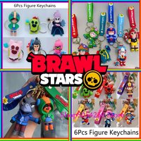 Silicone Keychain Brawl Stars Game Themed Anime Figures Key Rings Birthday Disposable Collectible Leon Decoration Bag Charm Crow
