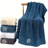 70x140cm Embroidered Cotton Towel Cover Oversized Bath Towel Blue White Bath Face Men Women Adult Personalized Gift Towels 수건 세트