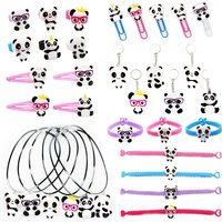 Cartoon Panda Party Gift Animal Rubber Bangle Bracelet Keychain Bookmarks for Kids Birthday Party Decoration Favors Baby Shower