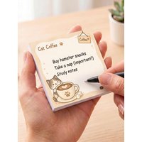 4 Pcs 200 Sheets Total Cute Bunny Study Sticky Notes, 75x75mm 3x3 Inch, Homework Focus Block Memo Pads, Daily Task Self-Adhesive