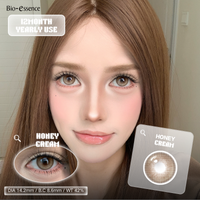Bio-essence 2pcs Colored Contact Lenses High Quality Gray Lenses Natural Look Brown Contacts Blue Colored Pupils Cosmetic Beauty