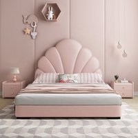House pink Bed with Storage Boxes Room king Size Frame Luxury Furniture with Manufacturer Price Kids Bed Double Girls for Sale