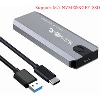 M2 External SSD Enclosure, Mechanical Reader with Aluminum Cooling, Supports Dual-Protocol NVMe/NGFF Case
