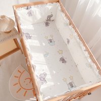 5Pcs Crib Bedding Set Girl Baby Bedding Crib Set For Girls Boys Nursery Bedding Baby Room Decoration (4Bumper+Sheet)