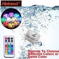 Battery Operated LED Underwater Lights Remote 16 Colors Submersible Light RGB Tea Lamp for Weeding Xmas Valentine's Day Party