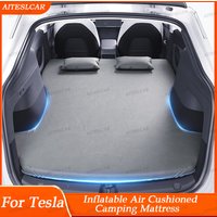 For Tesla Model 3 Model Y 2017-2025 Inflatable Air Mattress Outdoor Camping Inflatable Special Suede Fabric Car Travel Bed
