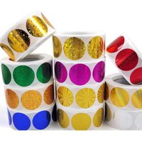 100-500pcs Gold Holographic Glitter Sealing Label Round Laser Sticker Party Handmade Cute Envelope Business Label Stationary