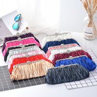 Retro Classic Satin Clutches Purse For Women Wedding Party Bridal Handbags Prom Evening Bags Chain Shoulder Bags femme Clutch