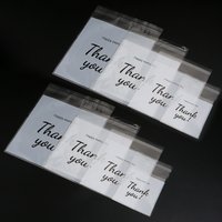 100pcs/lot Plastic Bags Thank you Self-Adhesive Bags for Homemade Party Gifts Beads Earrings Bag DIY Jewelry Packaging Bag
