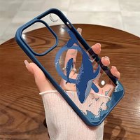 Ocean Whales Clear Case For Magsafe Case iPhone 17 15 16 Pro Max Plus 14 11 13 12 16E 17E 17 Air Magnetic Wireless Charing Cover