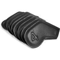 9 pcs/set Pure Black PU Leather Embossed Number 4 5 6 7 8 9 P A S Paint Edge Golf Club Headcover Iron Covers