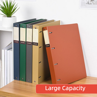 3 Hole Ring Binders File Folder Loose-leaf Binder Morandi Color Waterproof Document A4 Paper Storage