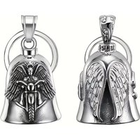 Angel Wings Motorcycle Bell Key Chain Good Luck Amulet Vehicle Accessories