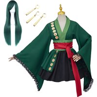 Anime Frauen Roronoa Zoro Cosplay Kostüm Kimono Uniform Zoro Perücke Robe Outfit für Frau Männer Halloween Kostüm für Comic Con