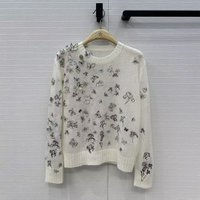 New Spring Fashion 3D Embroidery Butterfly Sweet Thin Sweater Women O-neck Long Sleeve Wool Silk Yarn Knitted Pullover