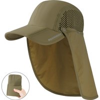 BASSDASH UPF 50+ Foldable Fishing Hat Baseball Cap with Removable Neck Flap Portable for Men Women Golf Hiking