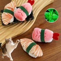 2pcs Cat Chew Plush Toy Simulation Plush Sushi Catnip Kitten Toy Cute Bite-resistant Interactive Combo Pack Cat Toy Supplies