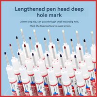 8Pcs Perforating 20mm Deep Hole Long Head Nib Markers For Metal Pen Waterproof Bathroom Woodworking Decoration Multi-Purpose