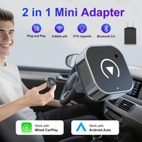 2026 NEWEST Wireless CarPlay Adapter 2-in-1 Wired to Wireless Dongle for Apple & Android Plug and Play Universal Car Accessory