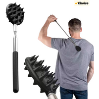 Durable PVC Extendable Cactus Back Scratcher with 1/4-inch & 1/2-inch Spikes, Retractable One-Hand Itch Stick for Men & Women
