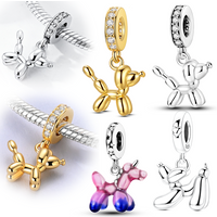 Charm 925 Sterling Silver Colorful Air Balloon Poodle Pendant Beads Fit Original 925 Bracelet for Women DIY Jewelry Making Gift