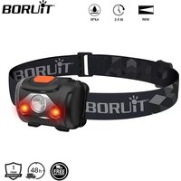 BORUiT H09 LED Mini Headlamp White Red ABS Headlight IPX4 Waterproof Head Torch Use AAA Battery Fshing Hunting Lantern