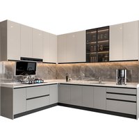 Overall cabinet customization, quartz stone countertop open kitchen stove integrated cabinet