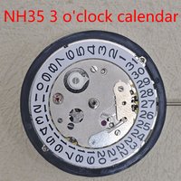 China NH35 automatic mechanical movement high-precision 24 gemstone watch replacement parts NH35 3 o'clock calendar