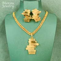 Fashion Trendy Pendent with Chain Earrings for Women Dubai 18K Gold Plated Copper Golden Jewelry Party Wedding Anniversary Gifts