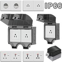 Electrical Sockets IP66 Waterproof Junction Connector Plastic Box 3 Pin Panel Mount Outdoor Socket for EU US UK Thailand UN
