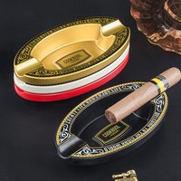 Creative Dual Slot Cigar Ashtray Luxury Cigar Accessories Melamine Material Portable Lightweight Ashtray Office Home Decoration