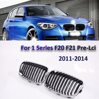 For BMW 1 Series F20 F21 2011-2014 Prefacelift Chrome Single Slat Grille 116i/118i/120i/125i/M135i