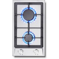 TopStrong 2 Burner 30cm Stainless Steel Kitchen Cast Iron Pan Support Built in NG/LPG Convertible Gas Hob YYUKGCT-S02