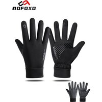 AliExpress nofoxo NOFOXO Thermal Wind proof Cycling Gloves Winter Warm Full Fingers Motorcycle Ski Touch Screen Fleece Gloves Outdoor Sports