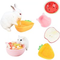 1PC Hamster Feeding Bowl Colorful Heart Shape Ceramic Plate Food Water Bowl For Rabbit Guinea Pig Small Pets Feeder Pet Supplies