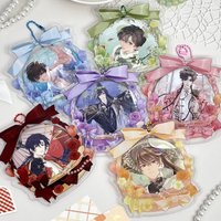 Japanese Aesthetic Cute Bow Flower Basket Badge Holder Anime Souvenir Transparent Display Protective Cover for 75mm Round Badge