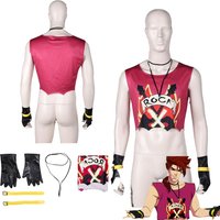 Gambit Cosplay Shirt Costume Necklace Wristband Gloves Cartoon Super Villain X Roleplay Vest Men Outfits Party Suit Halloween