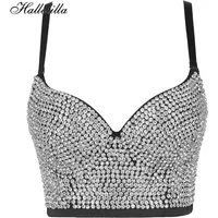 Women Bra Sexy Handmade Rhinestone Corset Party Clothes Lady Push Up Bra Woman Tops Clothing Gothic Shaper Vintage Bra Underwear