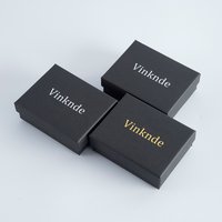60pcs Custom Logo Printed Black Kraft Paper Jewelry Box Gift Packaging Organizer Box 9x9x3cm Earring Necklace Bracelet Case