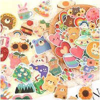 AliExpress NONE 108PCS Original Korean Cute Cartoon Bear Styles Watercolor Stickers for DIY Bicycle Hand Account Pencil Case Decals
