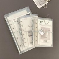 Three Fold PP Loose Notebook M5 A6 Diagonal PP Cover Mini Portable Sticker Small Card Photo Storage Ledger