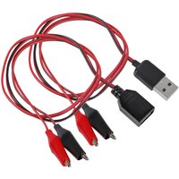 2pcs USB to Alligator Clip Adapter Cable Male Female USB to Alligator Clip Probe USB Cables with Alligator Clip for Circuit Test