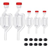 S-Shape Airlocks ,Homebrew Bubble Airlock Carboys Stopper Fermenter Seal Valve with Food Grade Grommets Wine Making Equipment