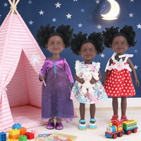 14 Inches Black Baby Girl Dolls With Cute Black Curly Hair 35CM Simulation American Doll With Jewel Like Eyes Shoes,Dress Toy