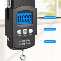 Portable LCD Electronic Hand Scale 50kg/10g Travel Hanging Scale with 100cm Retractable Measuring Tape