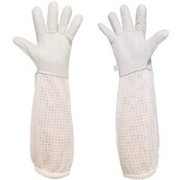 Gants d'apiculture en maille anti-piqûres d'abeilles, gants d'apiculteur à manches longues en peau de chèvre avec filet respirant à trois couches