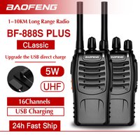 2PCS Baofeng BF-888S plus Original Handheld walkie-talkie 3-5km Long Range Standby Uhf 400-470Mhz portable wireless Ham CB radio