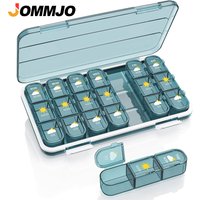 1PCS Weekly Pill Organizer 3/4 Times A Day, 7 Day Moisture Proof Pill Box with 21/28 Compartments, Large Capacity for Vitamins